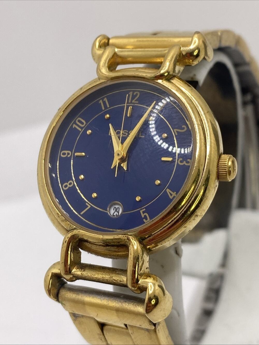 Fossil Womens Gold Tone Watch Works New Battery